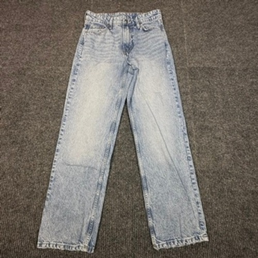 H&M &Denim Baggy Low Waist Jeans Light Wash Blue Straight Leg 640905 2